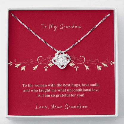 To Grandmother From Grandson Forever Grateful - Grandma Love Knot Necklace 0921