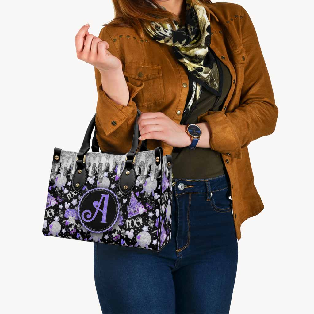 Magical Dripping 100 Years Of Wonder - Personalized Mouse Leather Handbag