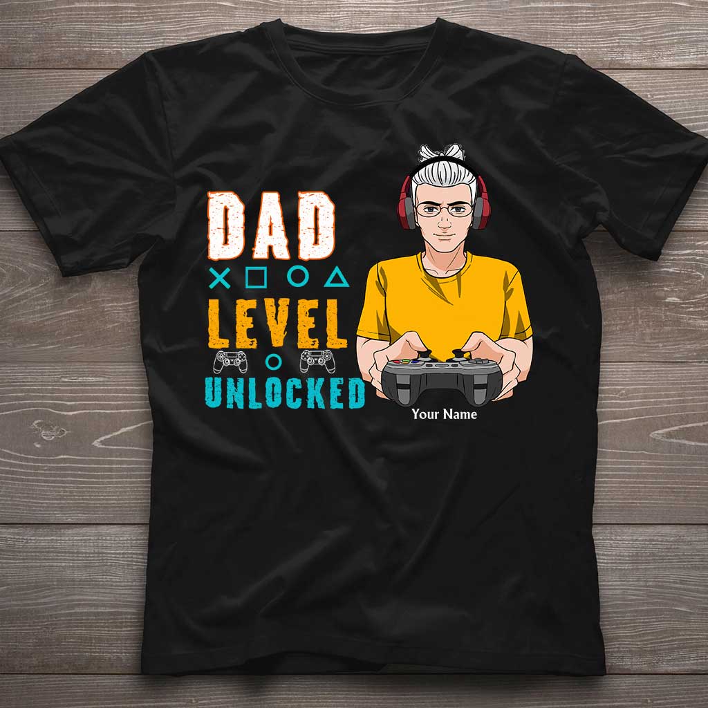 Dad Level Unlocked - Personalized Father's Day T-shirt and Hoodie