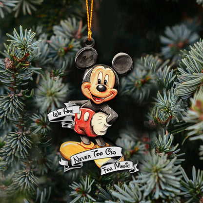 Never Too Old - Christmas Mouse Ornament (Printed On Both Sides)
