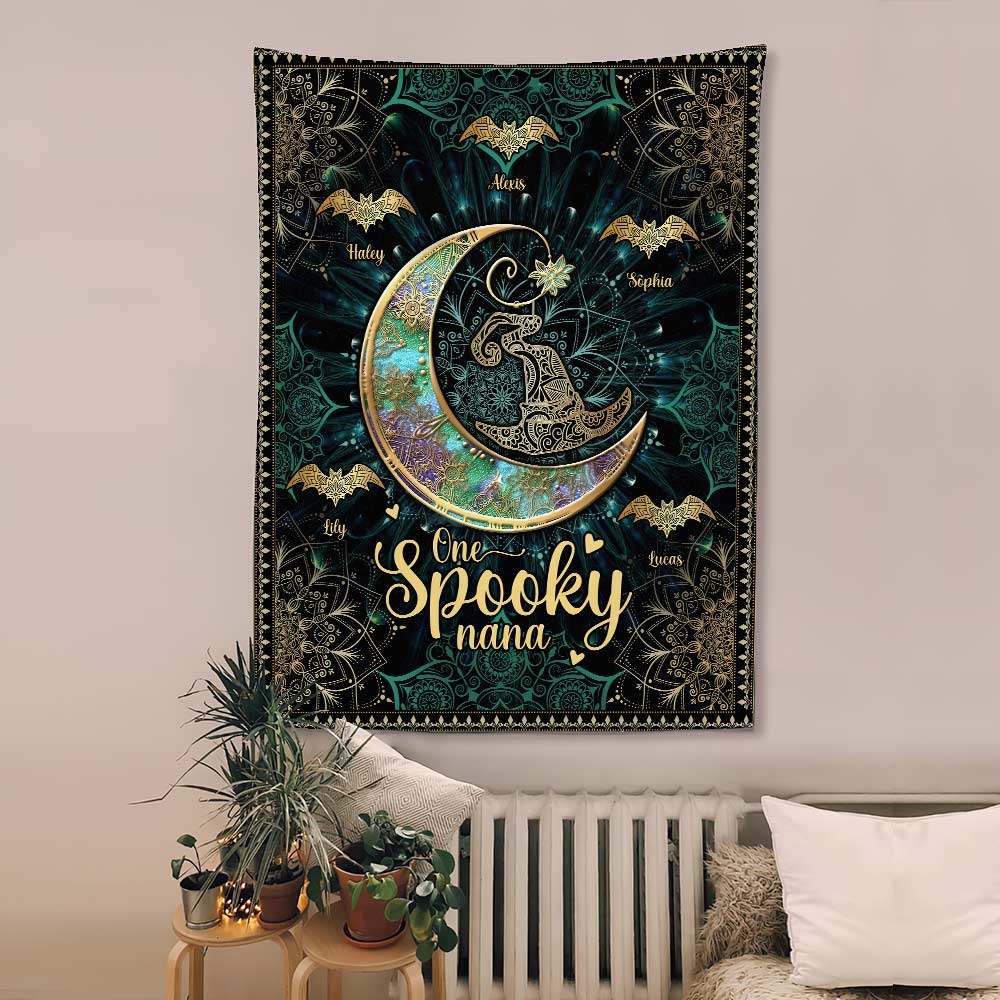 One Spooky Nana - Personalized Halloween Grandma Wall Tapestry