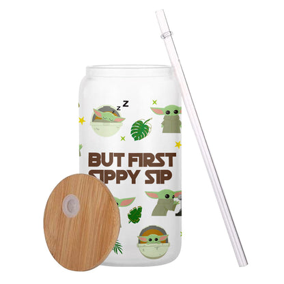 But First Sippy Sip - Personalized The Force Can Glass