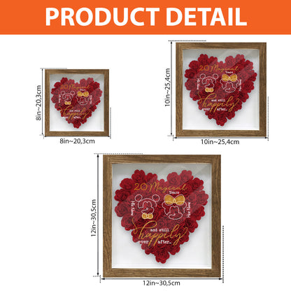 Years Of Magic - Personalized Mouse Flower Shadow Box