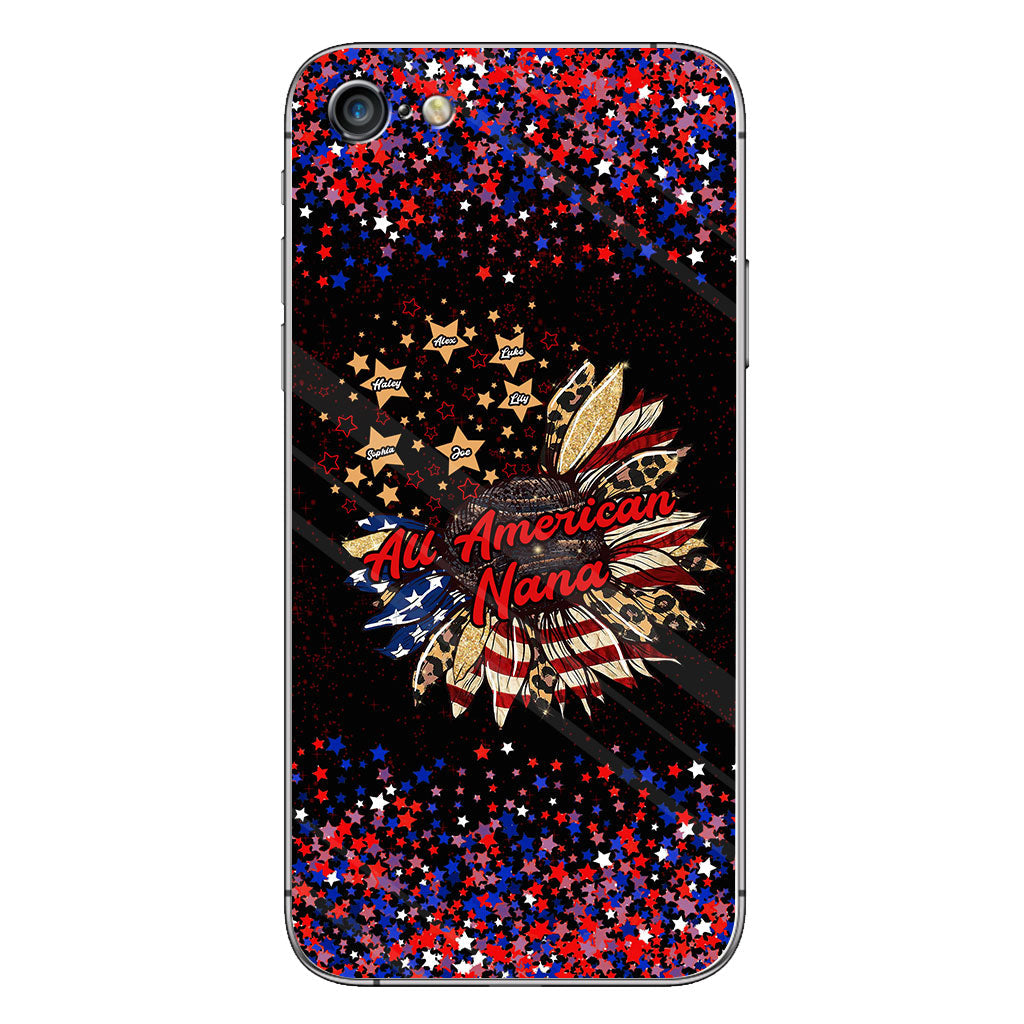 Nana's Flower - Personalized Independence Day Grandma Phone Case