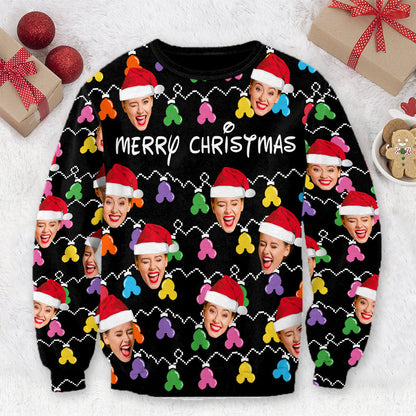 Mouse Ear Merry Christmas - Personalized Mouse Ugly Sweater