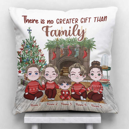 There Is No Greater Gift Than Family - Personalized Christmas Family Throw Pillow