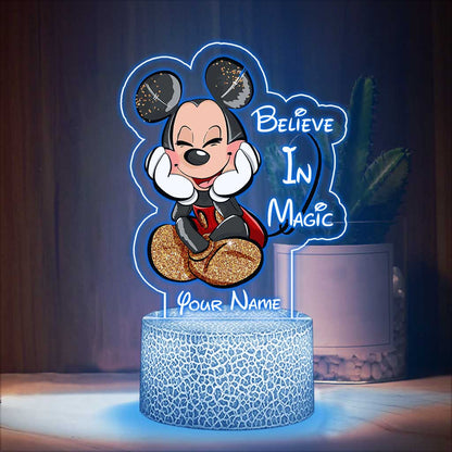 Believe In Magic Mouse Ears - Personalized Shaped Plaque Light Base