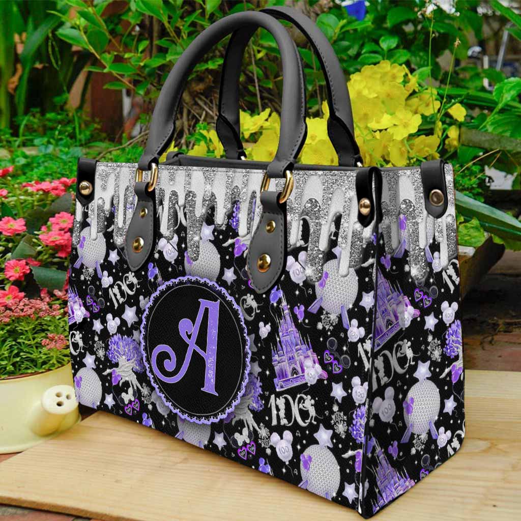 Magical Dripping 100 Years Of Wonder - Personalized Mouse Leather Handbag