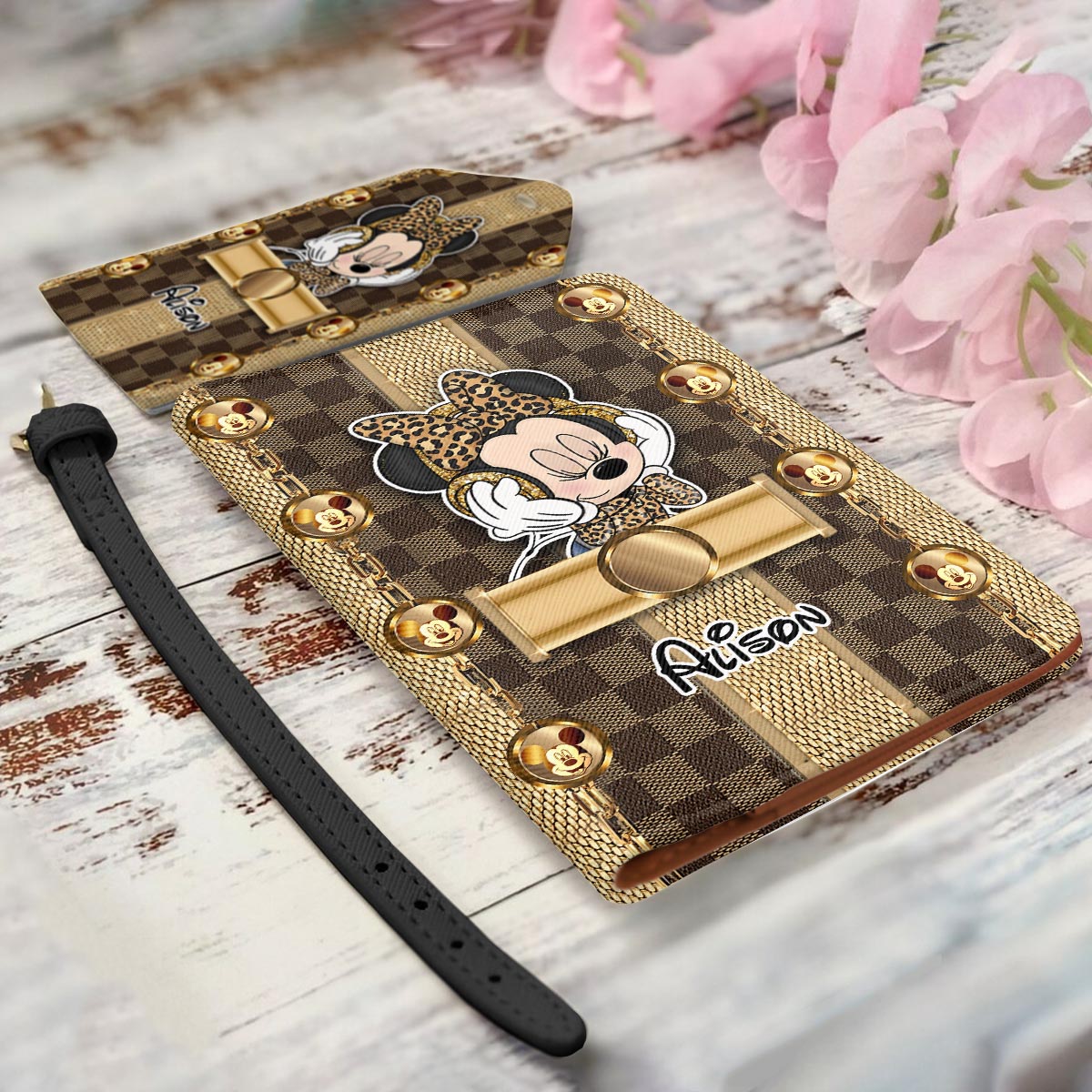 World Traveler - Personalized Mouse Leather Luggage Tag & Passport Holder
