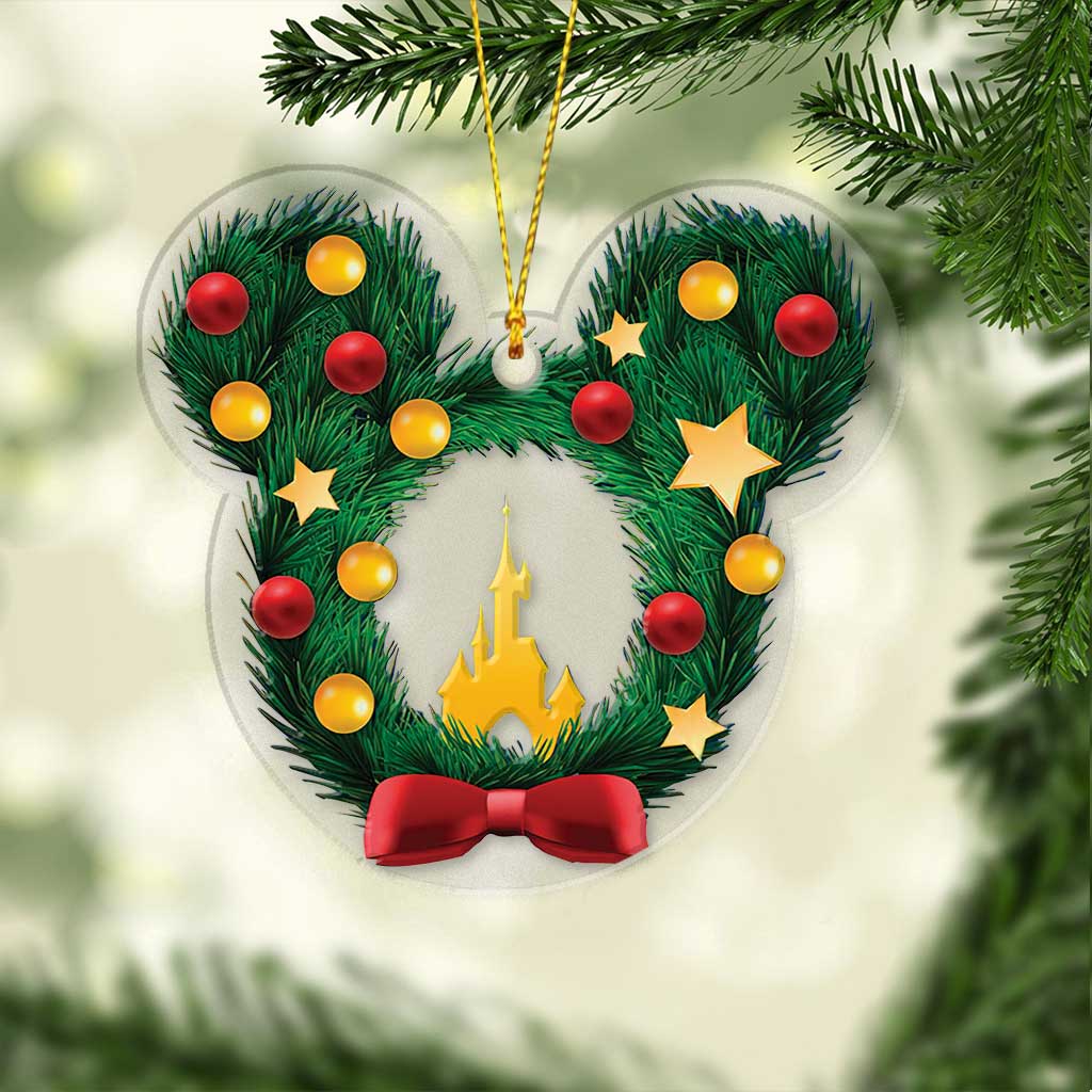 Merry Christmas - Christmas Mouse Transparent Ornament