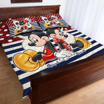 You & Me - Personalized Couple Mouse Quilt Set