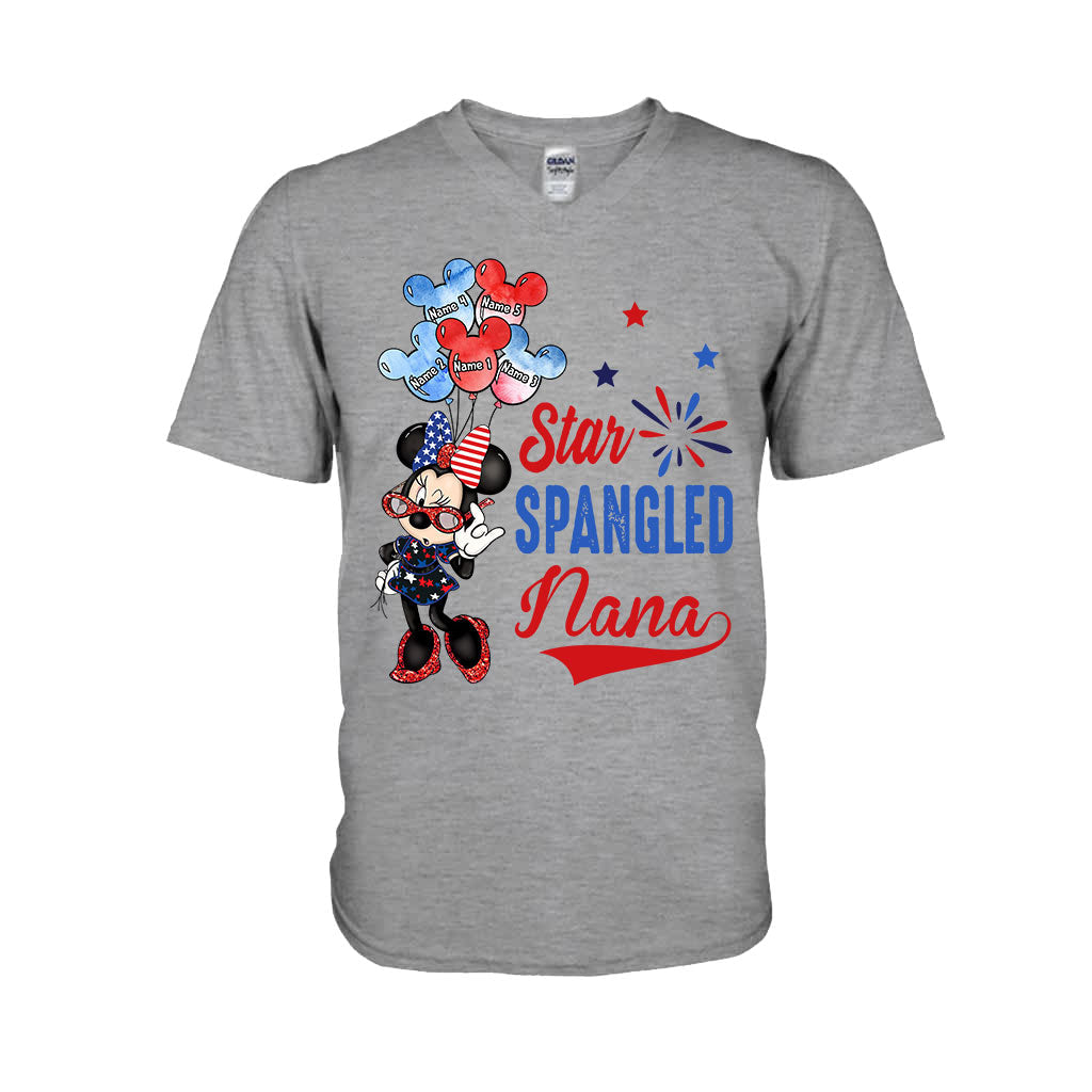 Star Spangled Nana - Personalized Independence Day Grandma T-shirt and Hoodie