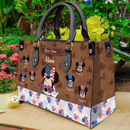 Nana's Magic - Personalized Independence Day Grandma Leather Handbag