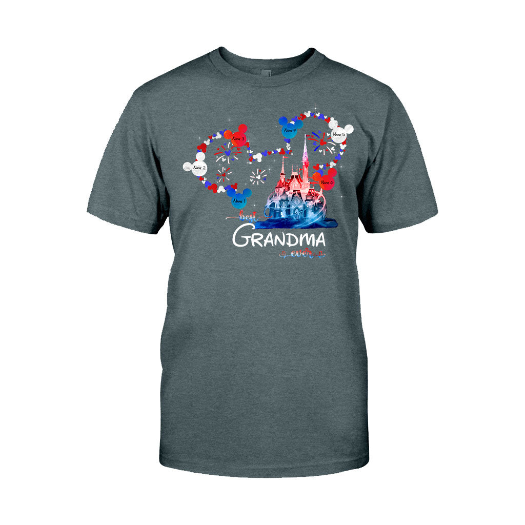 Best Grandma Ever - Personalized Independence Day Mouse T-shirt and Hoodie