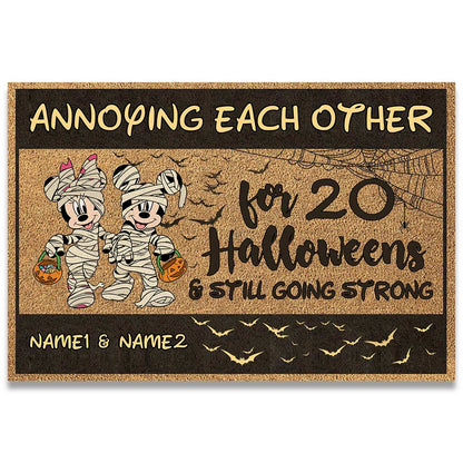 Annoying Each Other - Personalized Halloween Mouse Doormat