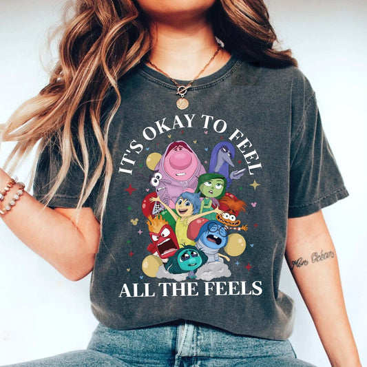 It's Okay To Feel All The Feels Shirt, Emotions Characters Shirt,Joy Disgust Fear Sadness Anger Tee,Movie Shirt T-shirt & Hoodie