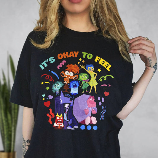 It'S Okay To Feel T-Shirt, Emotion Inside 2 Movie Characters Shirt, Mental Health, Inside Family Trip Shirt, Birthday Gift For Adult Re T-shirt & Hoodie