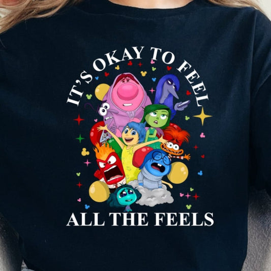 It'S Okay To Feel All The Feels Shirt, Mental Health Shirt, Inclusion Shirt, Speech Therapy Tee, Inside 0Ut T-Shirt. Trip Tee. T-shirt & Hoodie