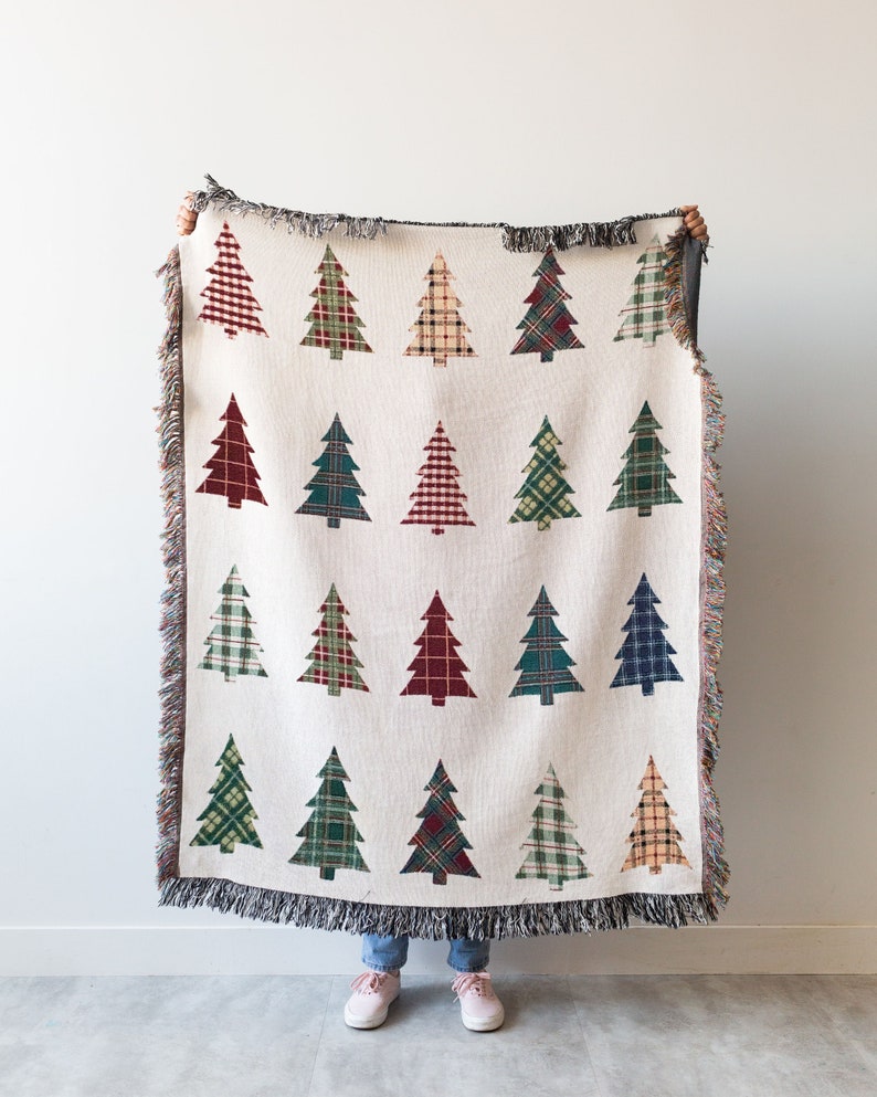 Plaid Trees Christmas Blanket Christmas Blanket 0924