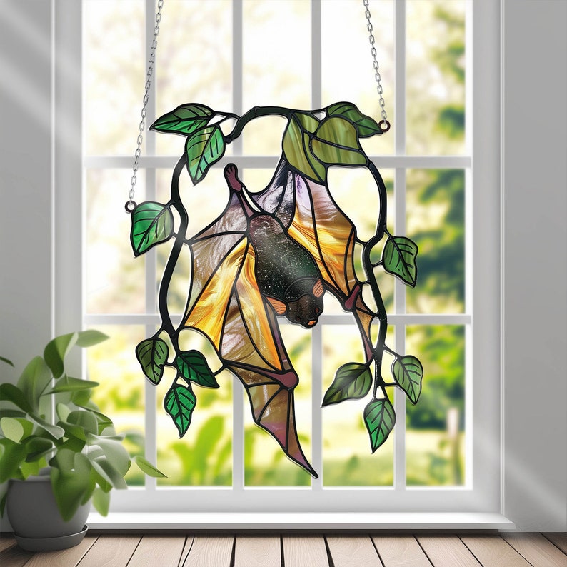 Bat Acrylic Window Hanging Suncatcher Ornament Halloween Window Hanging Suncatcher Ornament 0924
