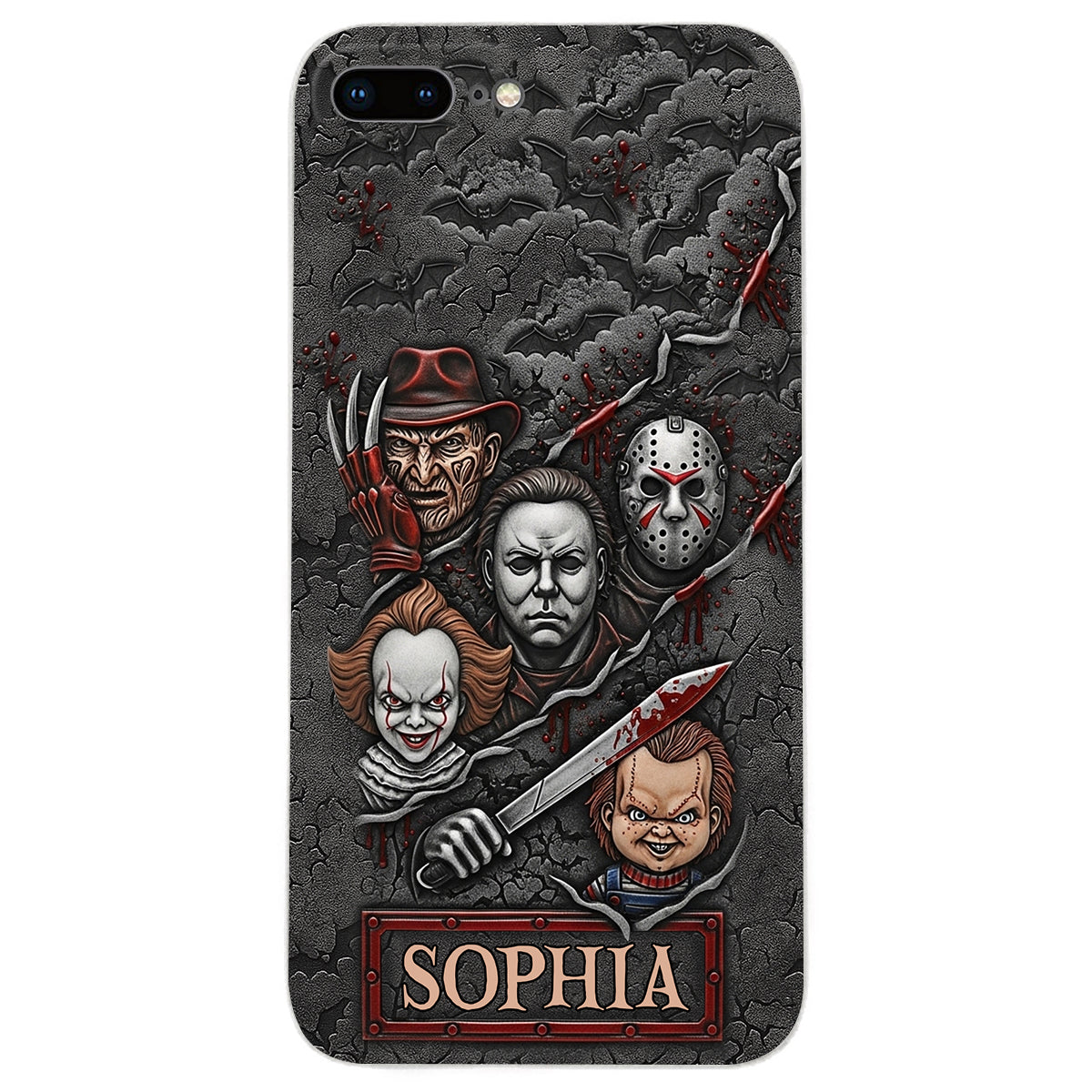 Scary Characters - Personalized Leather Phone Case