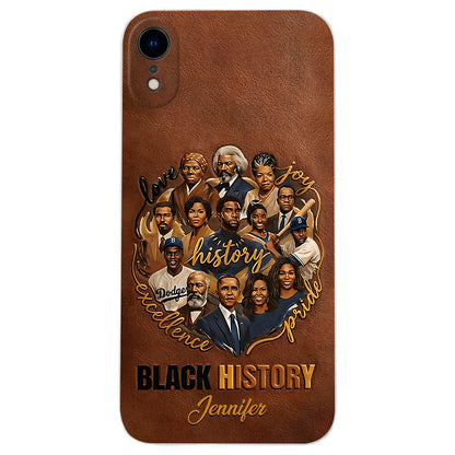 Black Pride - Personalized African American Leather Phone Case
