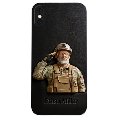 Custom Any Photo - Personalized Veteran Leather Phone Case