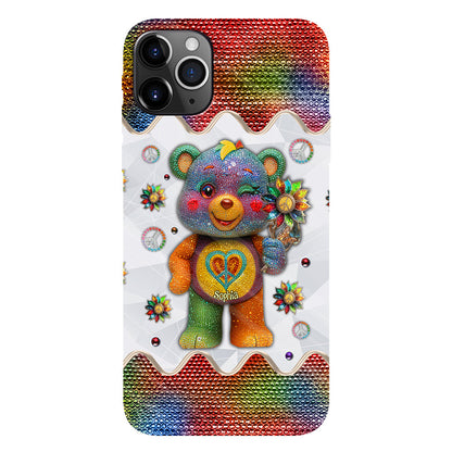 Peace Bear - Personalized Hippie Full Print Phone Case