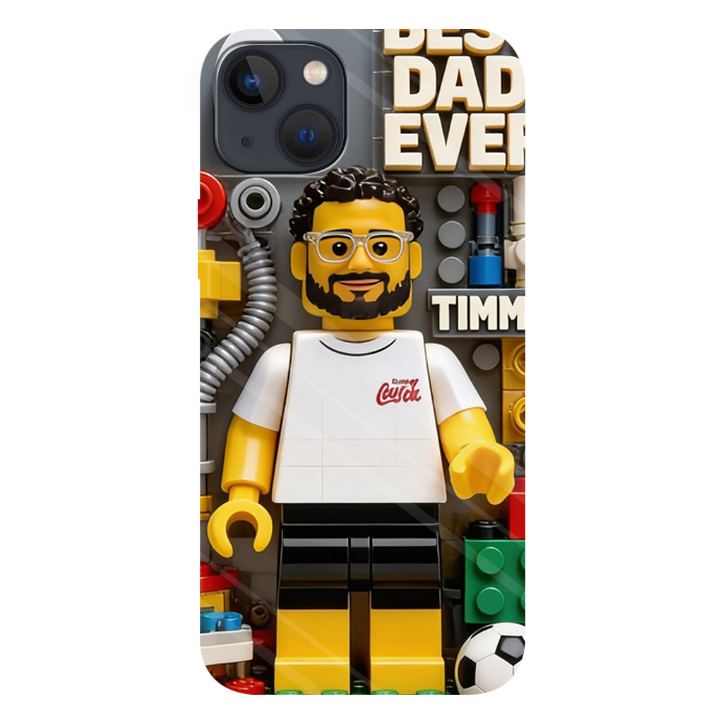 Custom Brick Human Style From Any Photo - Personalized Father Clear Phone Case