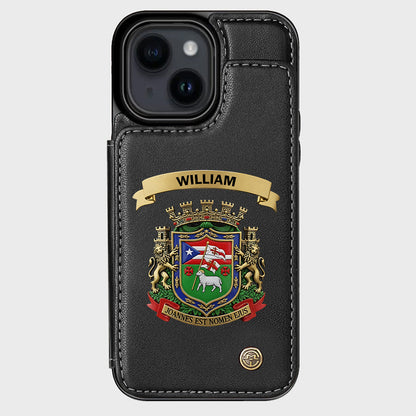 Proud Puerto Rico, Joannes Est Nomen Ejus - Personalized Expats Wallet Phone Case