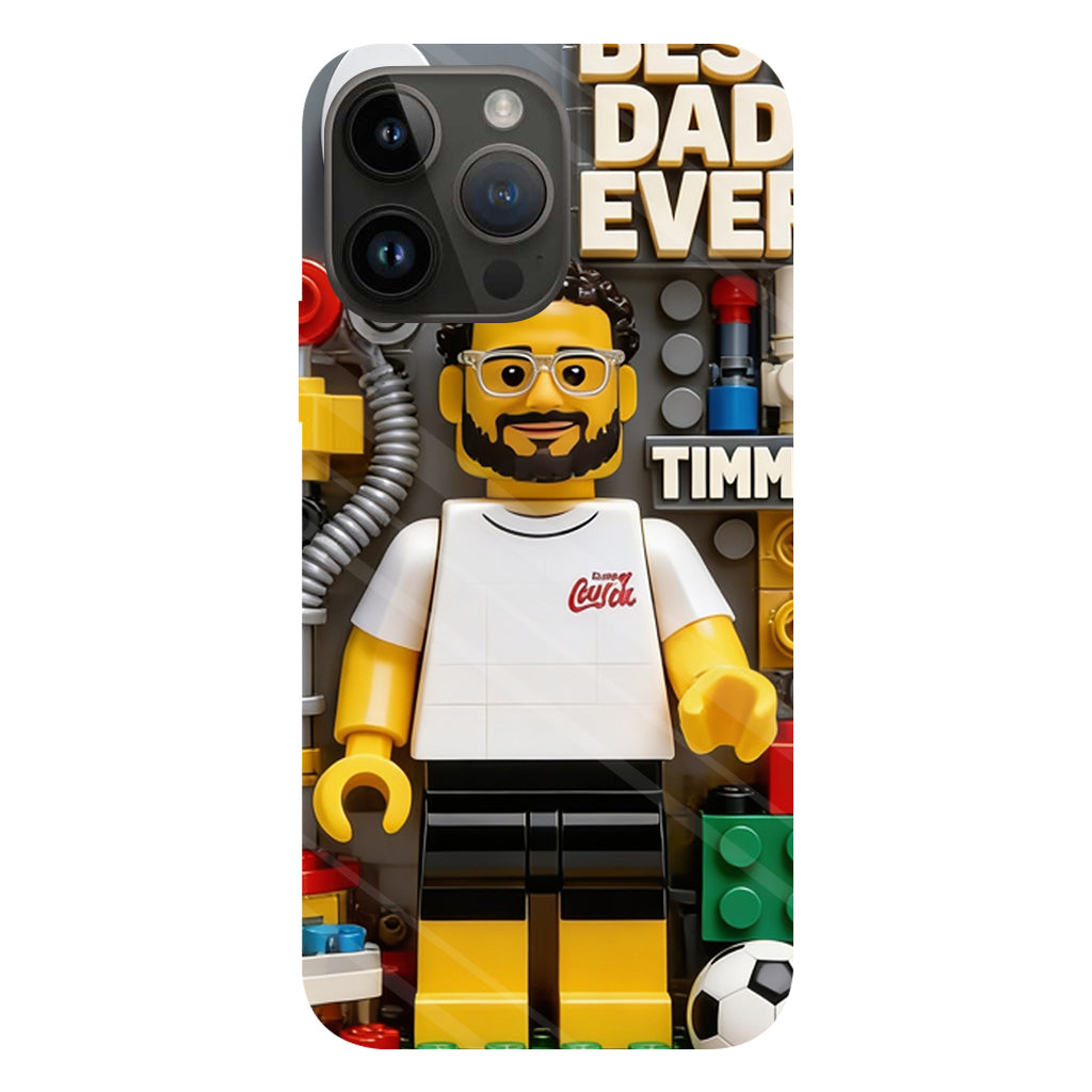 Custom Brick Human Style From Any Photo - Personalized Father Clear Phone Case