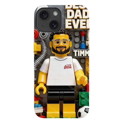 Custom Brick Human Style From Any Photo - Personalized Father Clear Phone Case