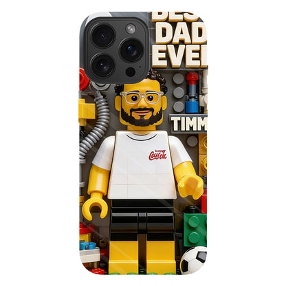 Custom Brick Human Style From Any Photo - Personalized Father Clear Phone Case