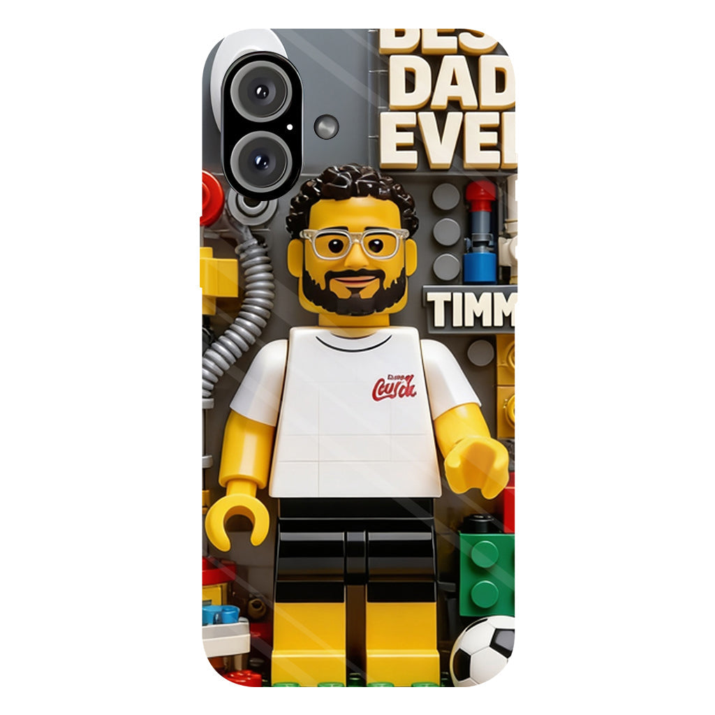 Custom Brick Human Style From Any Photo - Personalized Father Clear Phone Case