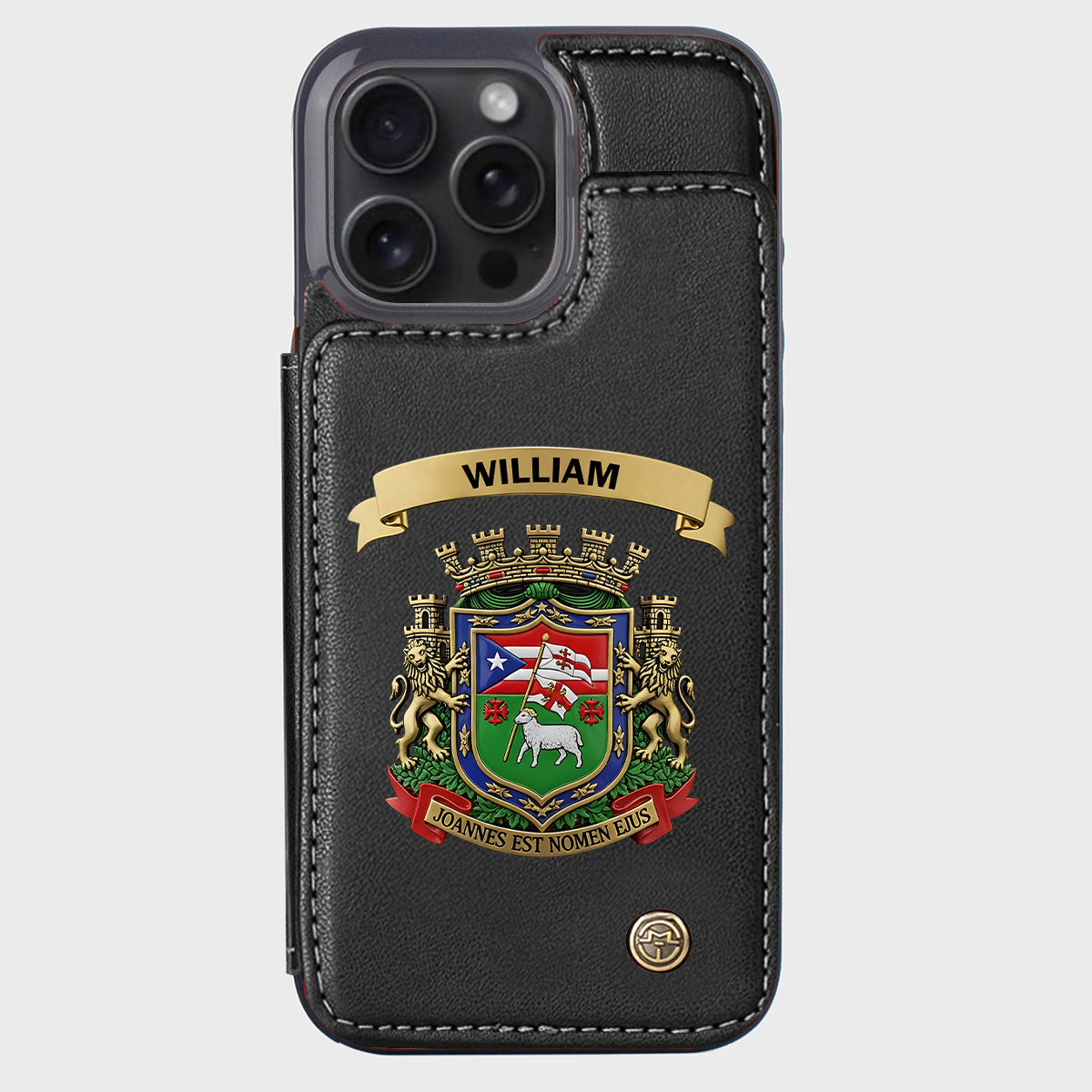 Proud Puerto Rico, Joannes Est Nomen Ejus - Personalized Expats Wallet Phone Case