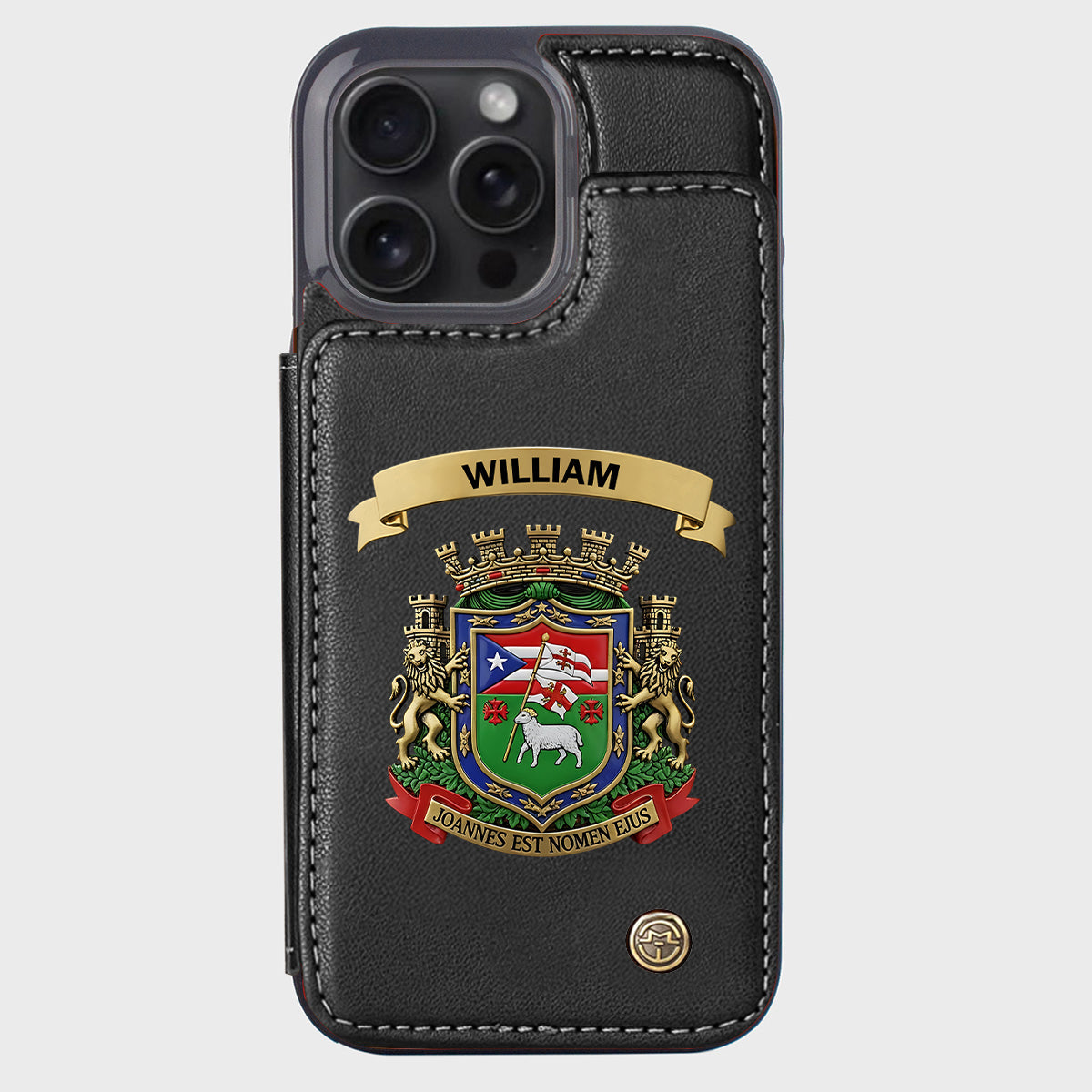 Proud Puerto Rico, Joannes Est Nomen Ejus - Personalized Expats Wallet Phone Case