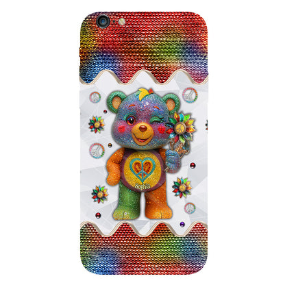 Peace Bear - Personalized Hippie Full Print Phone Case