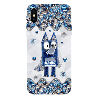 Cute Dog - Personalized Blue Dog Full Print Phone Case