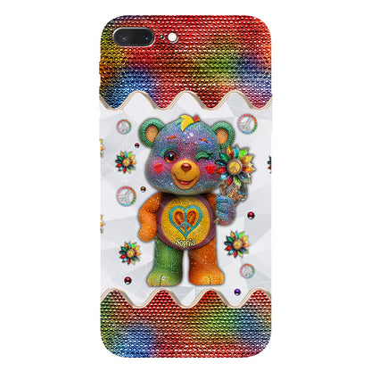 Peace Bear - Personalized Hippie Full Print Phone Case