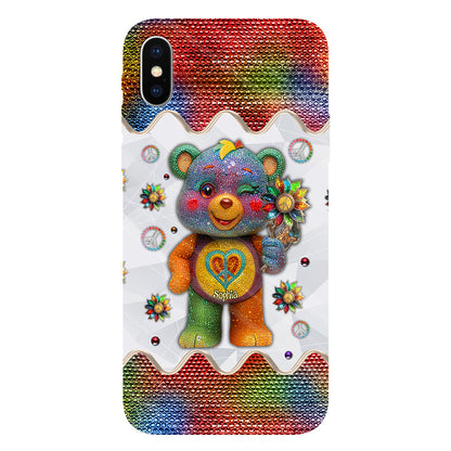 Peace Bear - Personalized Hippie Full Print Phone Case