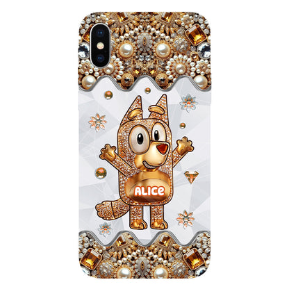 Cute Dog - Personalized Blue Dog Full Print Phone Case