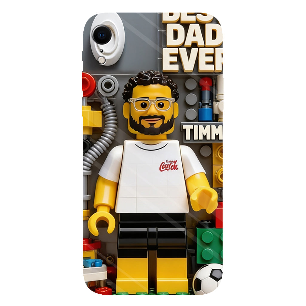 Custom Brick Human Style From Any Photo - Personalized Father Clear Phone Case