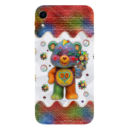 Peace Bear - Personalized Hippie Full Print Phone Case