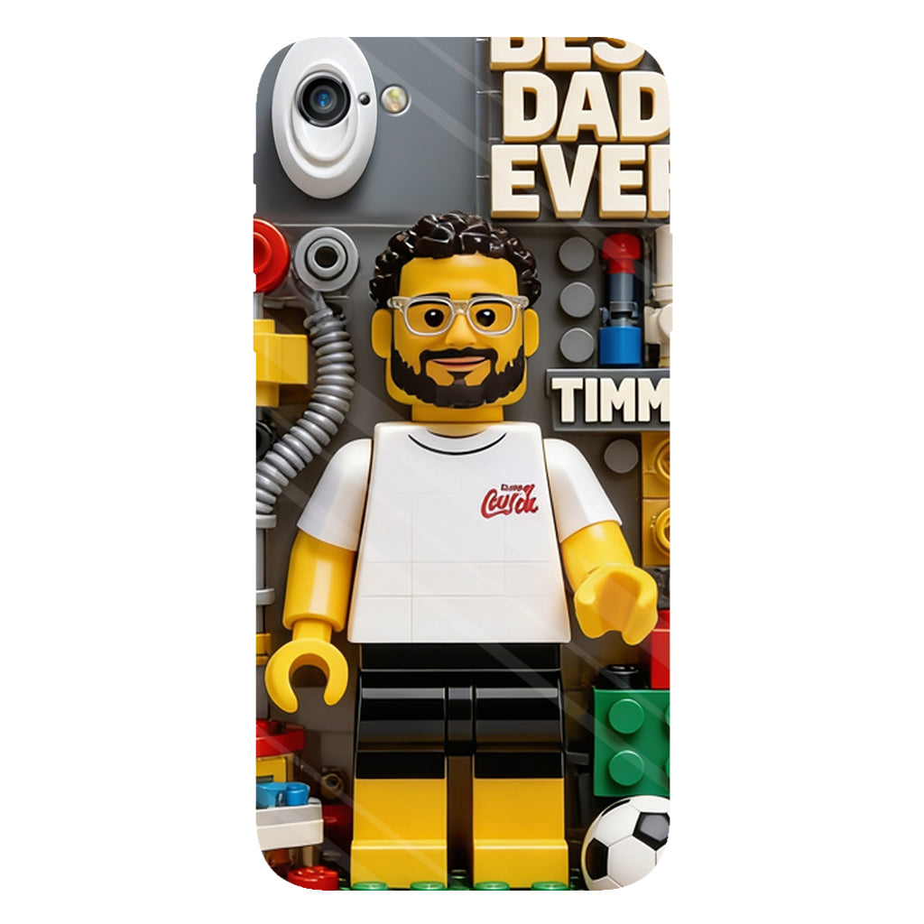 Custom Brick Human Style From Any Photo - Personalized Father Clear Phone Case