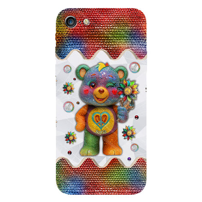Peace Bear - Personalized Hippie Full Print Phone Case