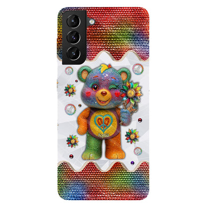 Peace Bear - Personalized Hippie Full Print Phone Case