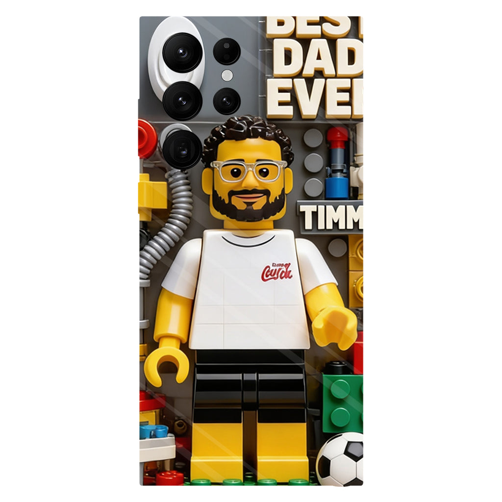Custom Brick Human Style From Any Photo - Personalized Father Clear Phone Case