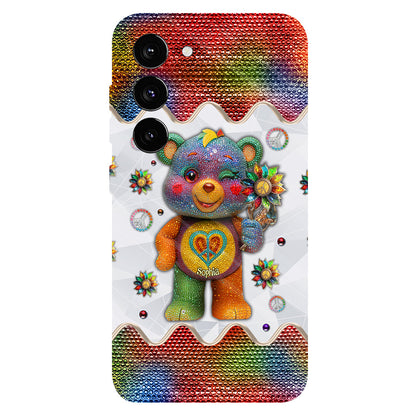 Peace Bear - Personalized Hippie Full Print Phone Case