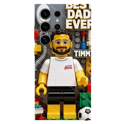 Custom Brick Human Style From Any Photo - Personalized Father Clear Phone Case