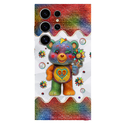 Peace Bear - Personalized Hippie Full Print Phone Case